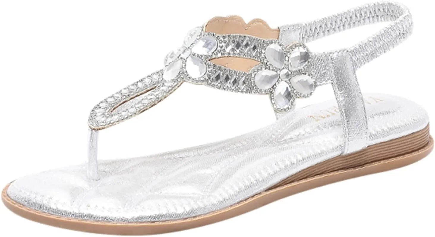 Cathalem Summer Sandals for Women 2024 Women Wedge Heel Sandals Flat Slippers Casual Beach Indoor Outdoor Shoes
