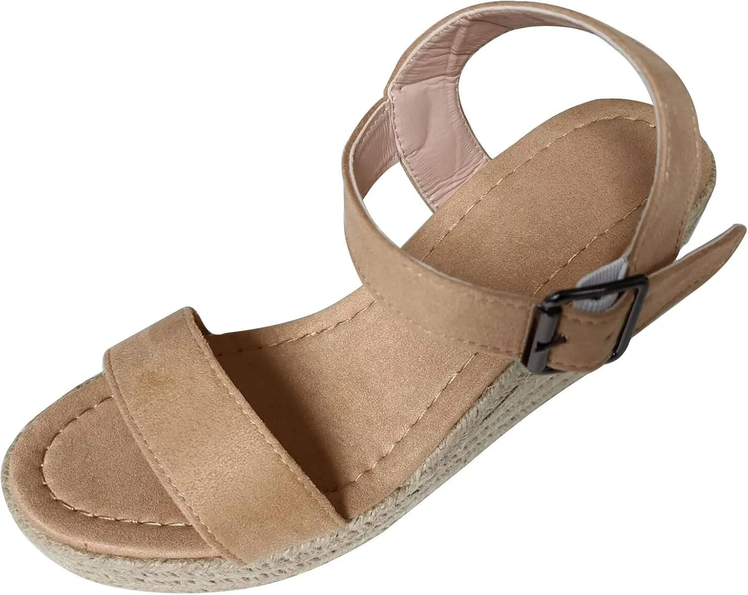 Cathalem Wedge Sandals for Women Platform Ankle Buckle Sandals Summer Beach Sandals Open Toe Wide Widge Sanddals