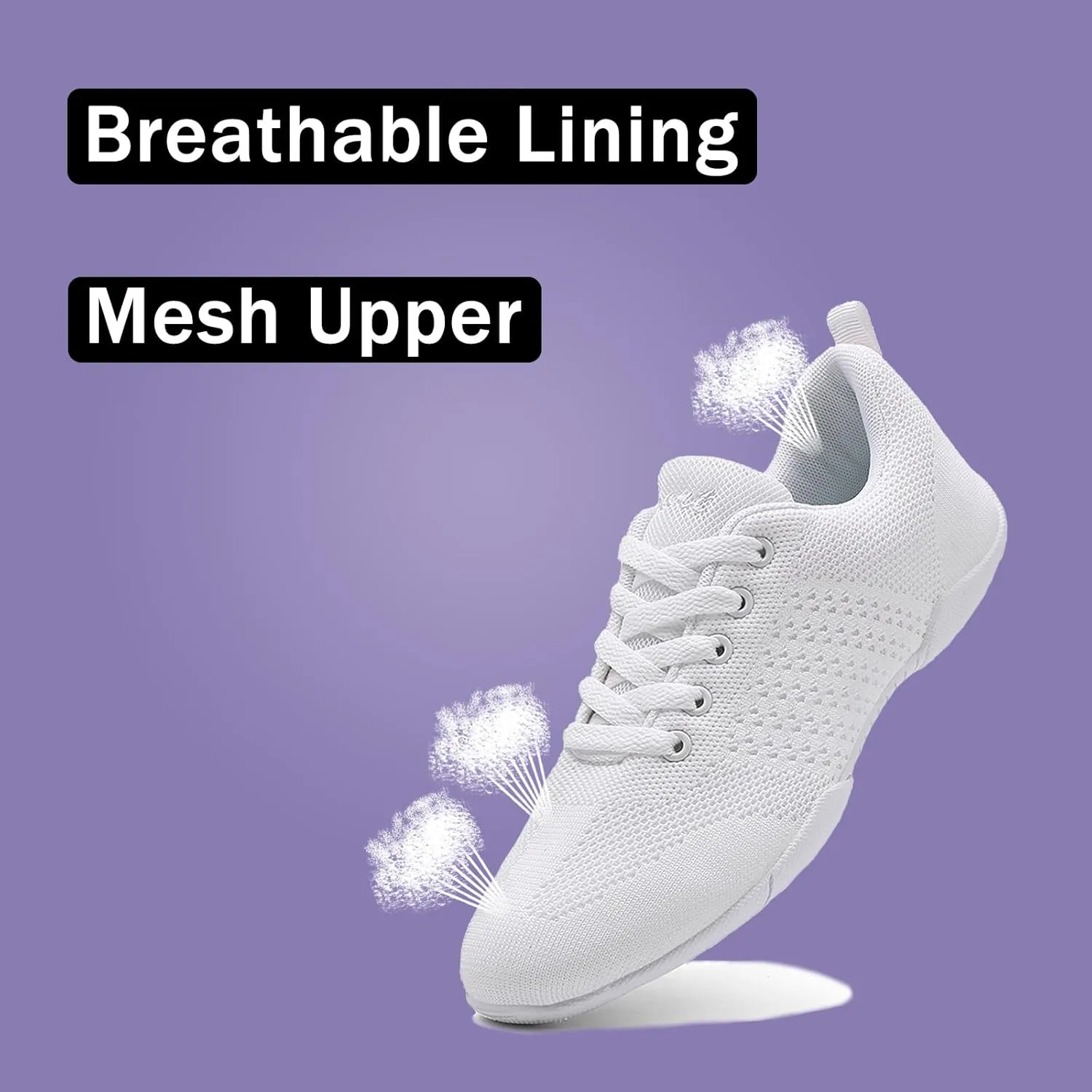 CERYTHRINA Womens Cheerleading Shoes Girls Lace-Up Dance Training Walking Sneakers Gym Yoga Sport Shoes