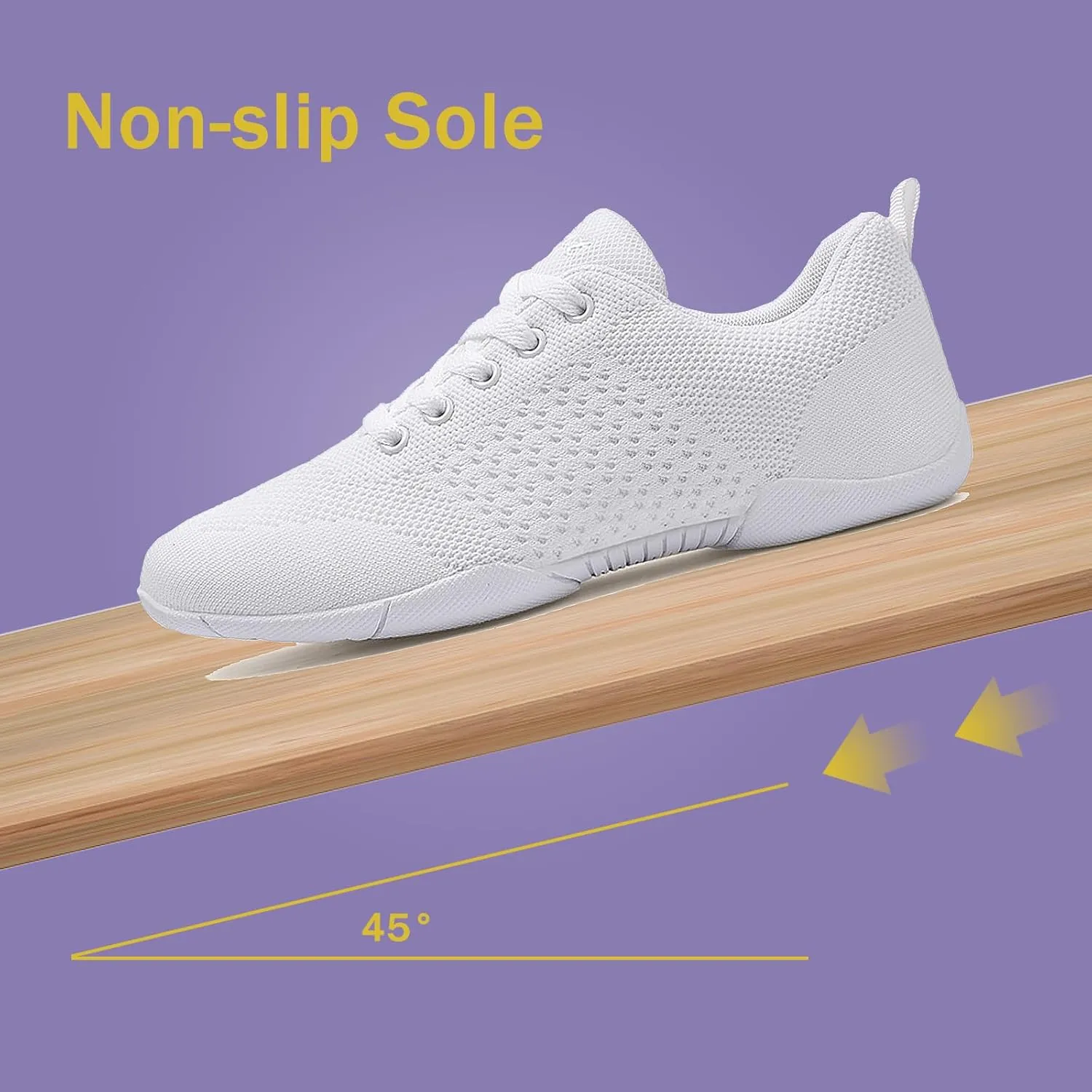 CERYTHRINA Womens Cheerleading Shoes Girls Lace-Up Dance Training Walking Sneakers Gym Yoga Sport Shoes