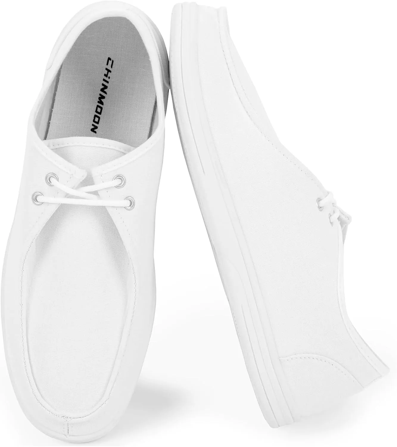 CHIN??MOON Men's Slip On Loafers Walking Driving Business Casual Shoes Lace Up Canvas Footwear