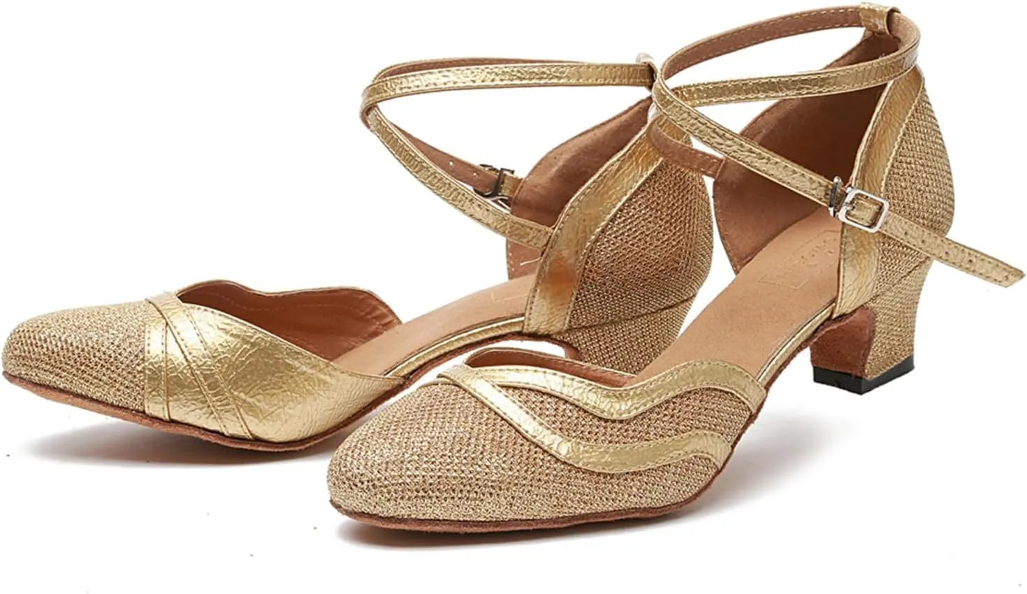 Closed Toe Glitter Ballroom Dance Shoes for Women Salsa Latin Tango Wedding Party