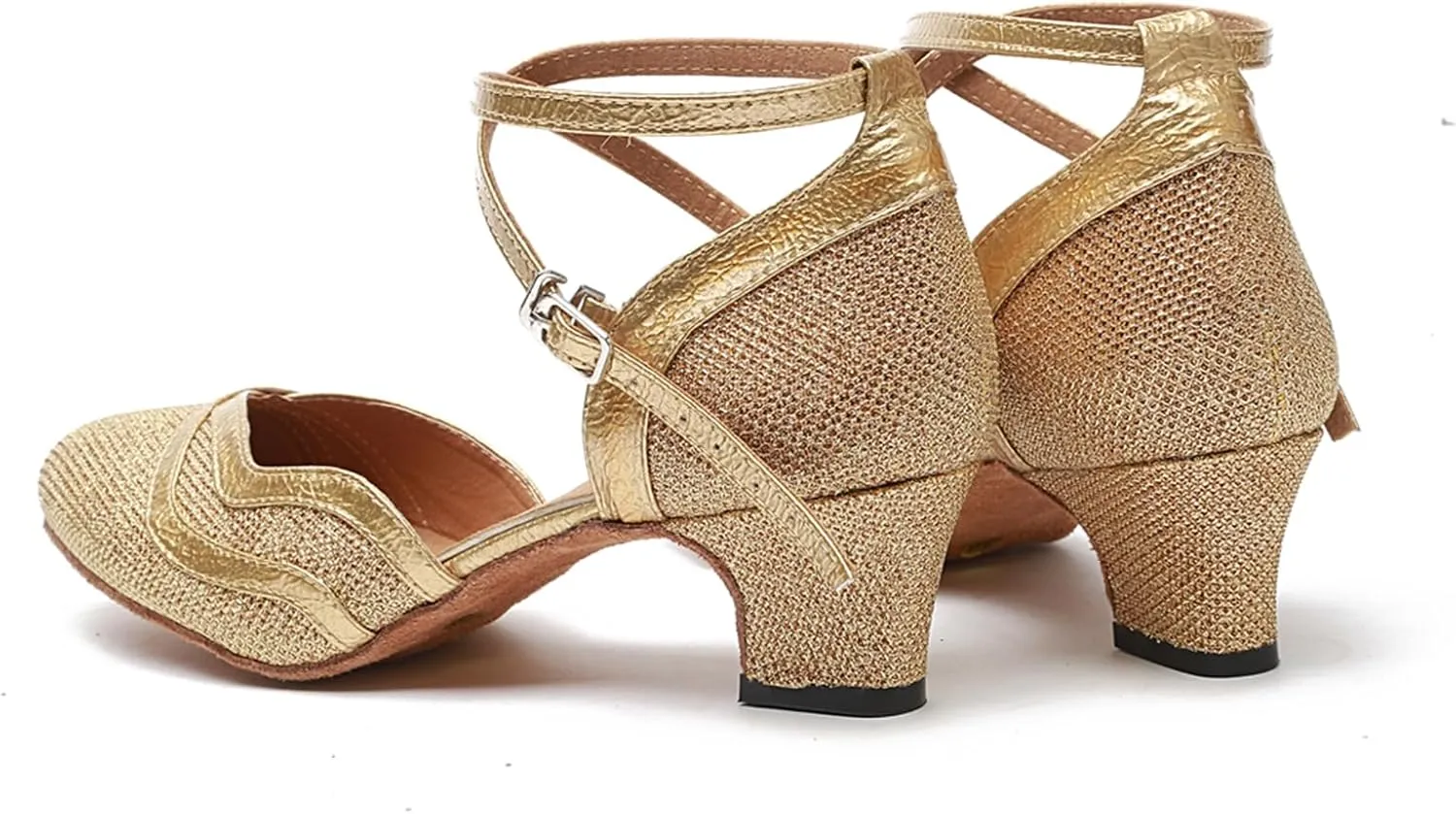 Closed Toe Glitter Ballroom Dance Shoes for Women Salsa Latin Tango Wedding Party