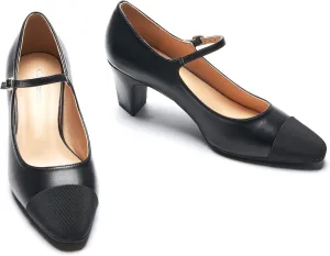C.Paravano Women's Pumps Mary Jane Pumps Closed Round Toe Low Heels Adjustable Strap Fashion Dress Shoes