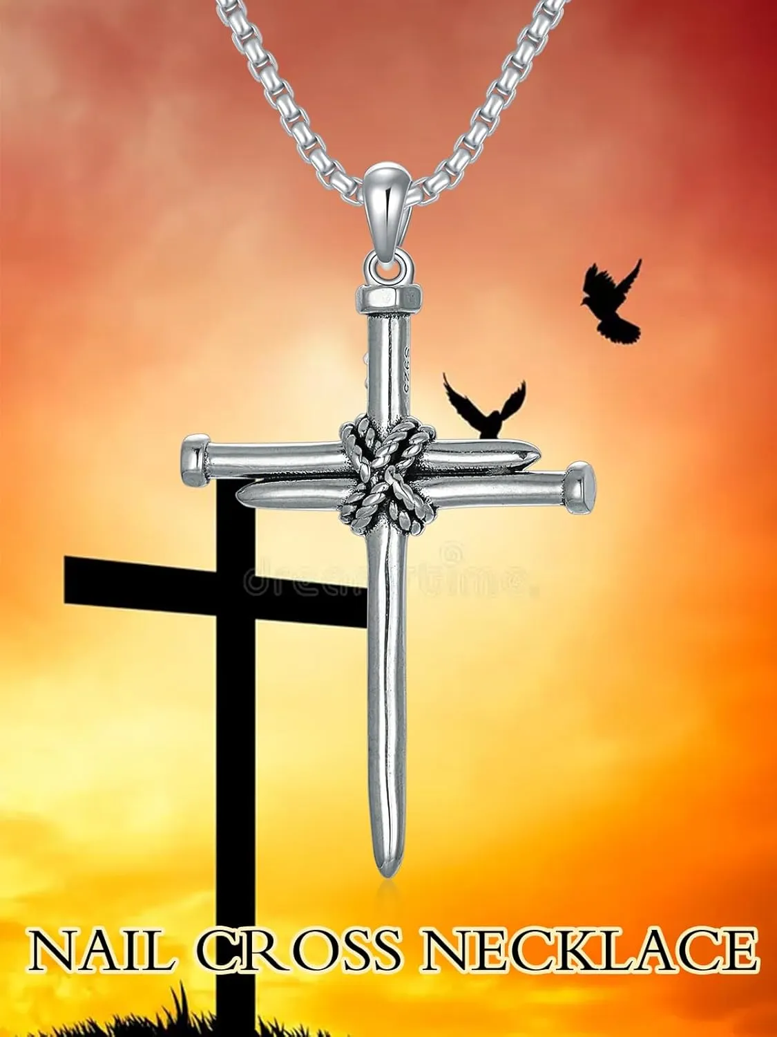 Cross Necklace 925 Sterling Silver Cross Pendant Fathers Day Birthday Gifts for Men Gifts for Father Gifts for Dad