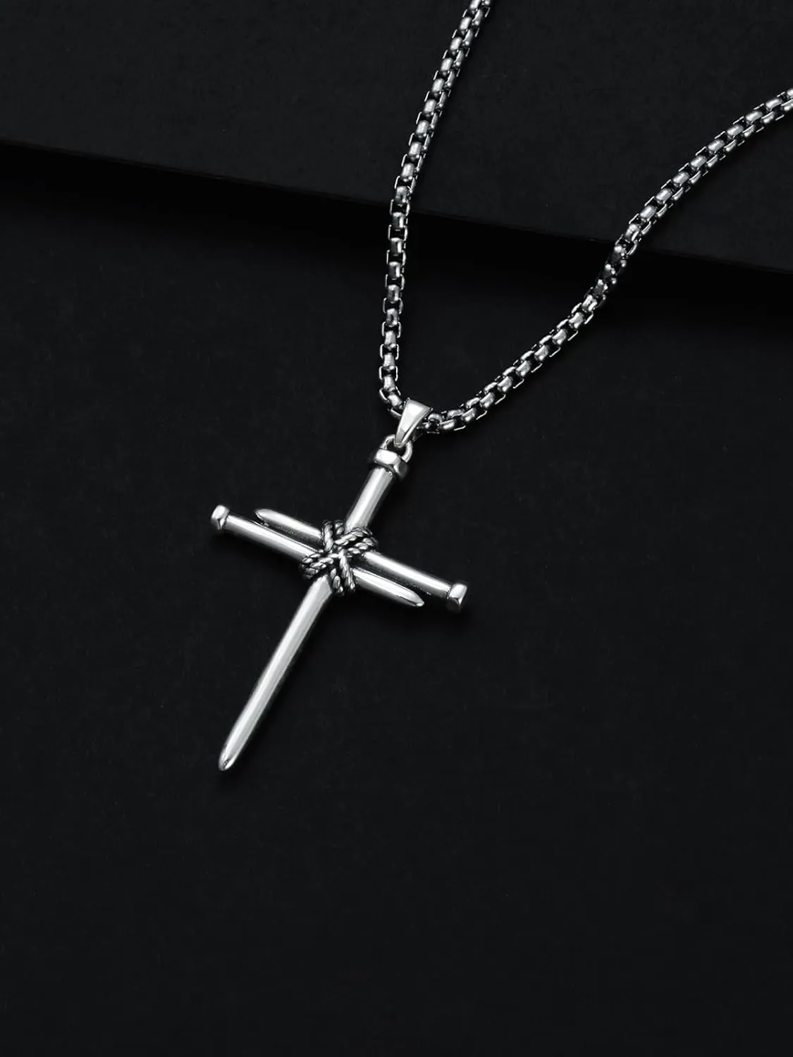 Cross Necklace 925 Sterling Silver Cross Pendant Fathers Day Birthday Gifts for Men Gifts for Father Gifts for Dad