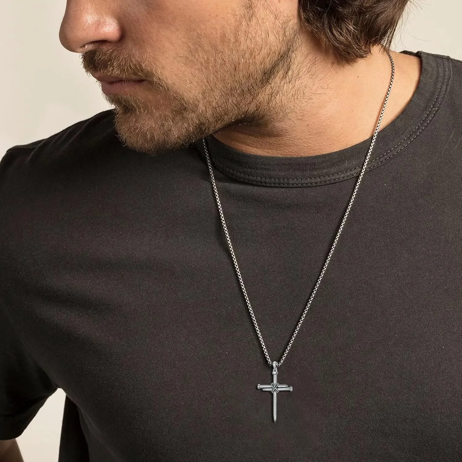 Cross Necklace 925 Sterling Silver Cross Pendant Fathers Day Birthday Gifts for Men Gifts for Father Gifts for Dad