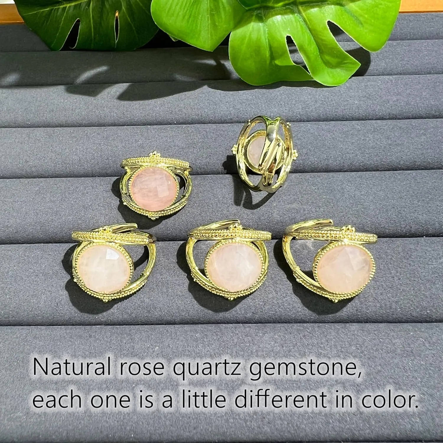 Crystal Ring, Unique Design Evil Eye Ring for Women, rose quartz Amethyst turquoise Gemstone Ring for Lady Everyday Jewelry, 14k Gold Plated Resizable Ring for Girls Gift Evil Eye Jewelry.