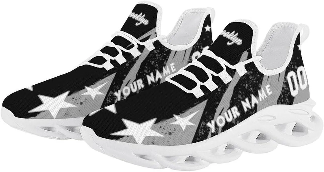 Custom Men's Sneakers Basketball Name & Number Breathable Fan Gift for Men Women Athletic Gym Slip-on Shoes Personalized White Black