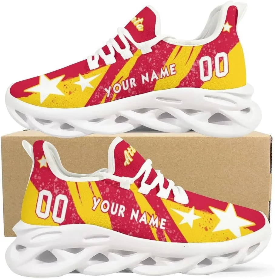 Custom Men's Sneakers Basketball Name & Number Breathable Fan Gift for Men Women Athletic Gym Slip-on Shoes Personalized White Black