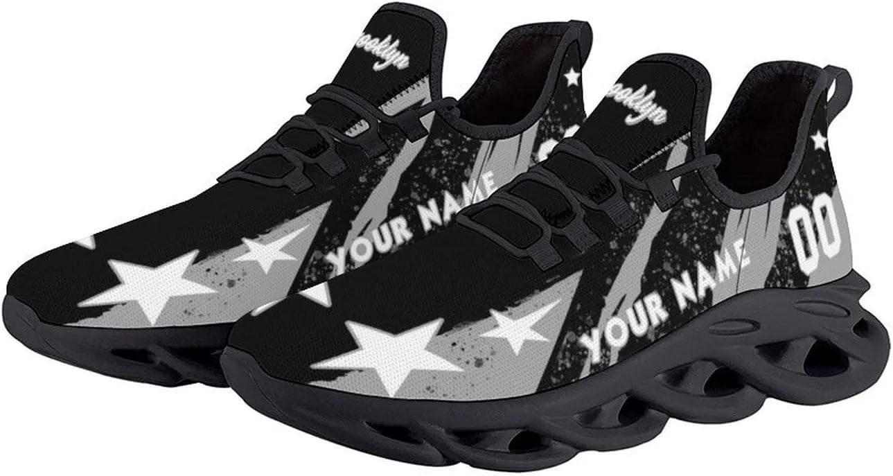 Custom Men's Sneakers Basketball Name & Number Breathable Fan Gift for Men Women Athletic Gym Slip-on Shoes Personalized White Black