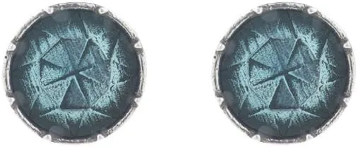 DANFORTH - Gem/Sky Mini Post Earrings, Petite, Round, Blue Stud Earrings, Hypoallergenic, Measures  Inch, Handcast in Vermont, USA