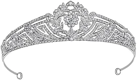 Diamond Tiara Alloy Crystal Leaf Bridal Tiara Cubic Zirconia Rhinestone Beauty Pageant Bridal Tiara Wedding Hair Accessories