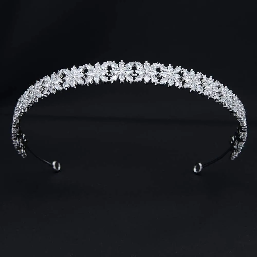 Diamond Tiara Crystal Handmade Bridal Headband, Zirconia Women's Jewelry, Wedding Hair Accessories Tiara
