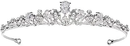 Diamond Tiara Fashion Zircon Bridal Tiara Silver Crystal Wedding Crown Hair Accessories Women Birthday Party Rhinestone