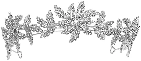 Diamond Tiara Luxury Crystal Leaf Wedding Crown Hair Accessories Bridal Tiara Rhinestone Crown Tiara Crown Wedding Hair Accessories