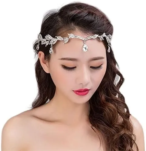 Diamond Tiara Rhinestone Tiara Crown Women's Wedding Bridal Tiara Accessories Forehead Chain Tiara Bridal Tiara Hair Accessories