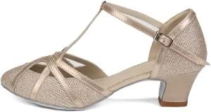 DKZSYIM Glitter Women Latin Dance Shoes Closed Toe Ballroom Salsa Tango Practice Performence Party Dancing Shoes,Model CMJ-511