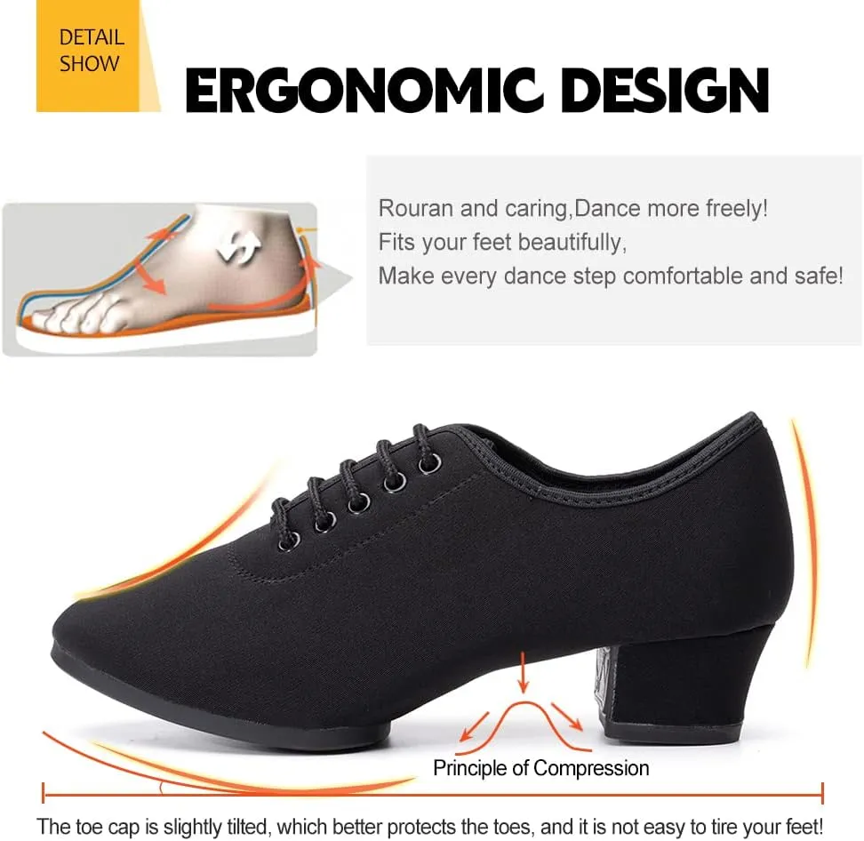 DKZSYIM Men and Women's Boost Dance Sneaker Modern Jazz Ballroom Performance Dance-Sneakers Sports Shoes,Model LHD-NJB