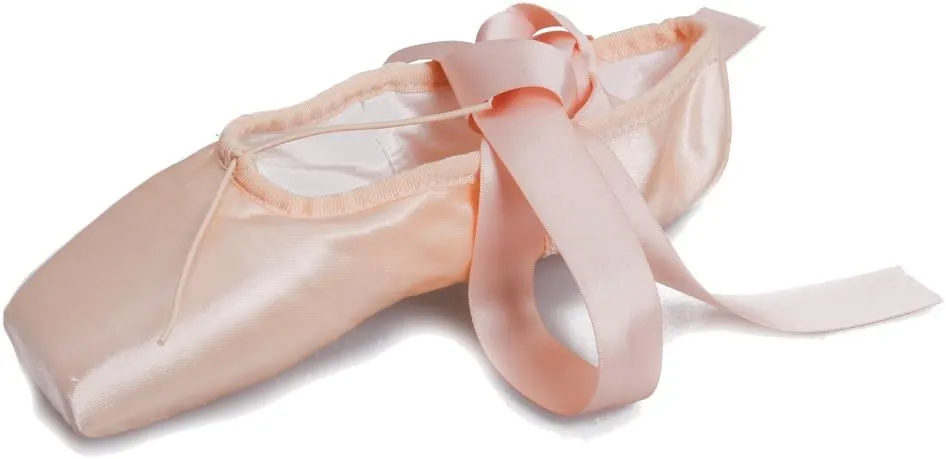 DKZSYIM Women's&Girls Pink Ballet Pointe Shoes with Ribbon Ballet Dance Toe Shoes Ballroom Performance Shoes,Model ZJBL