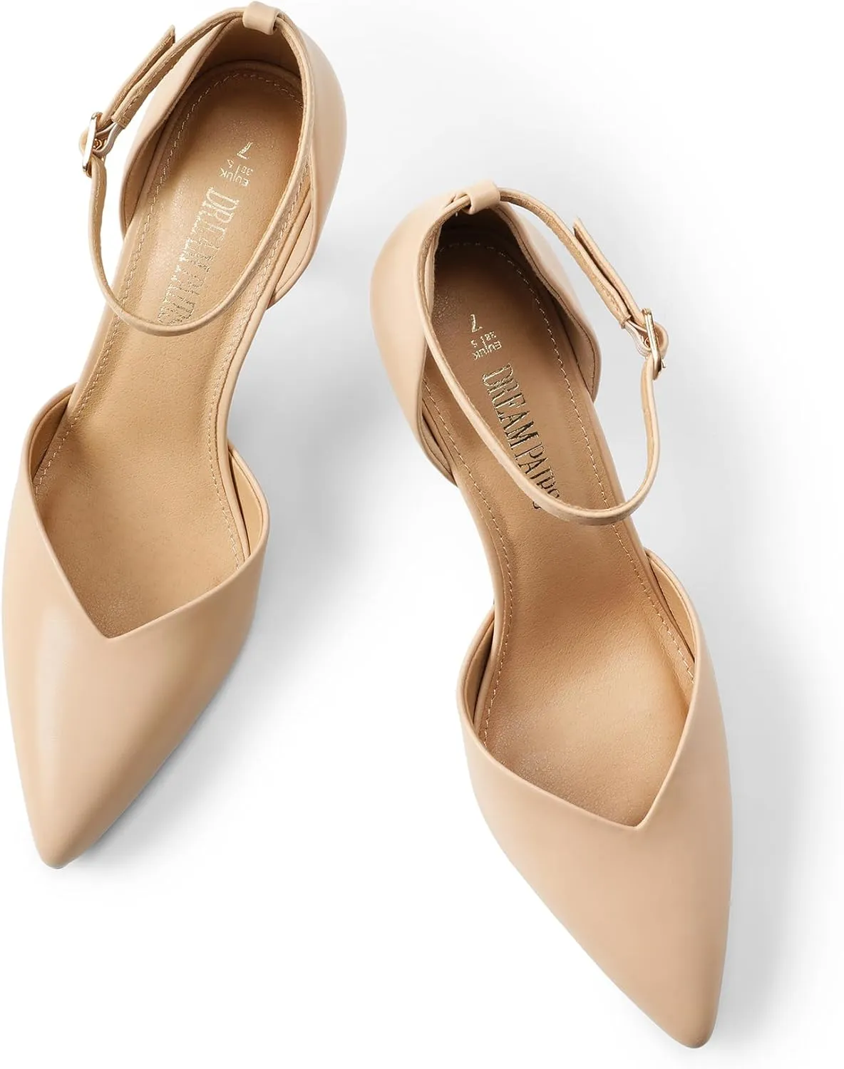 DREAM PAIRS Womens High Heels Strappy Closed Toe Stiletto Ankle Strap Pointed Toe D'Orsay Heel Dress Wedding Party Pumps Shoes