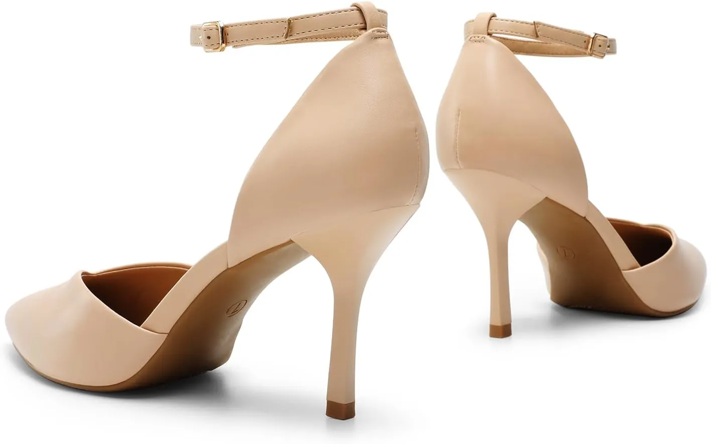DREAM PAIRS Womens High Heels Strappy Closed Toe Stiletto Ankle Strap Pointed Toe D'Orsay Heel Dress Wedding Party Pumps Shoes