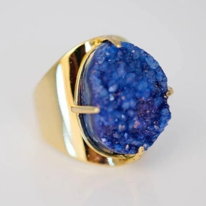 Druzy Gem Cuff Ring