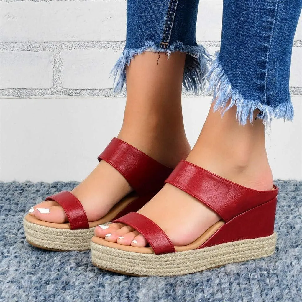 Eduavar Womens Wedge Sandals, Orthopedic Sandals for Women Espadrille Wedge Platform Sandals Anti-Slip Sandals