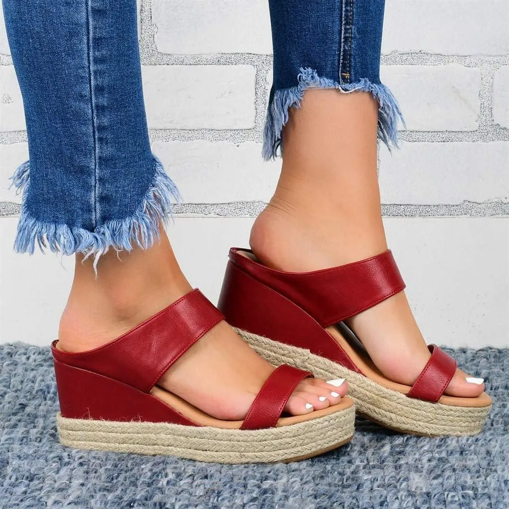 Eduavar Womens Wedge Sandals, Orthopedic Sandals for Women Espadrille Wedge Platform Sandals Anti-Slip Sandals