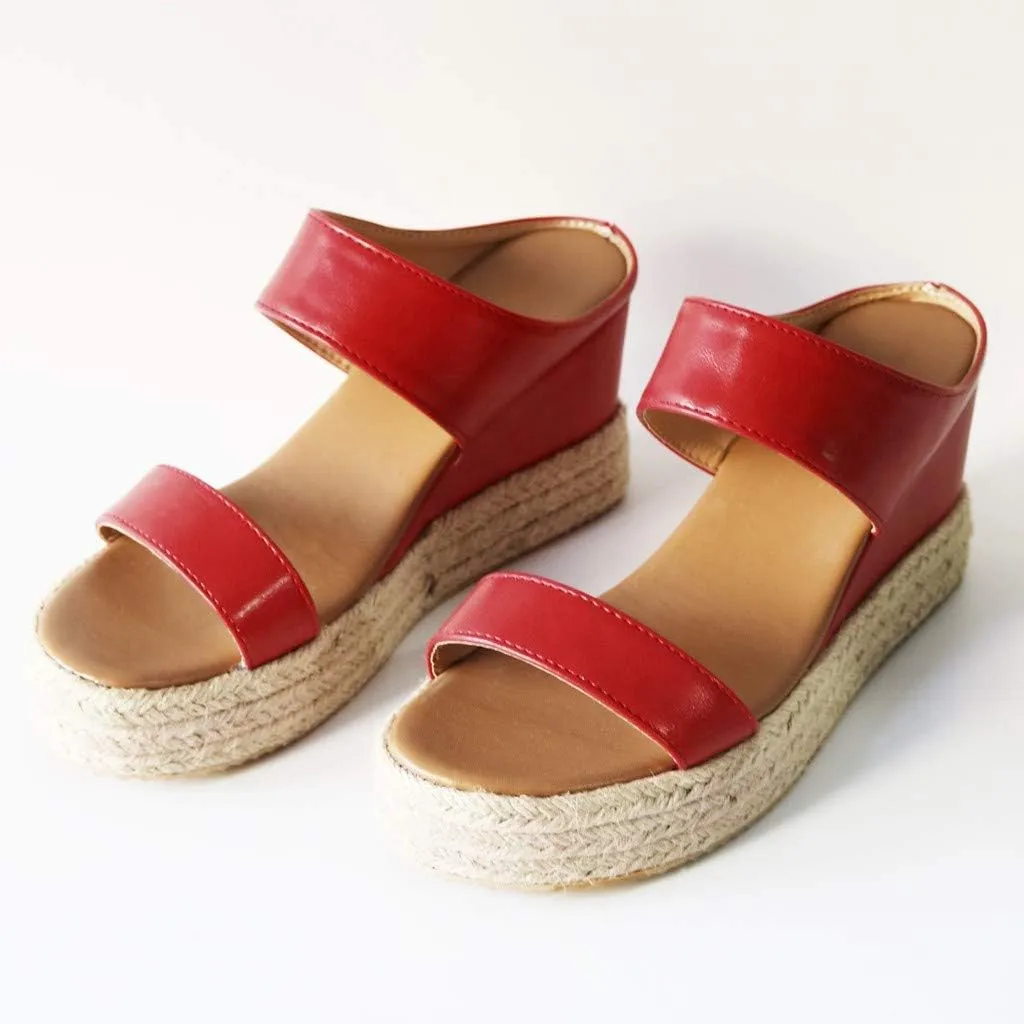 Eduavar Womens Wedge Sandals, Orthopedic Sandals for Women Espadrille Wedge Platform Sandals Anti-Slip Sandals