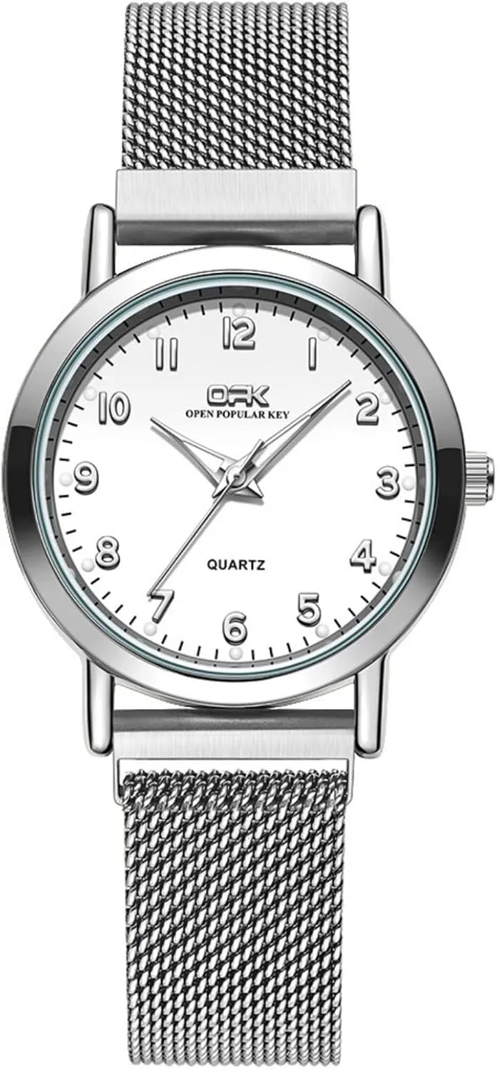 Fashionable Casual Quartz Watches for Women - Stylish Ladies Wristwatch with Stainless Steel Band, Simple Dial Design, Water Resistant, Comfortable Everyday Wear