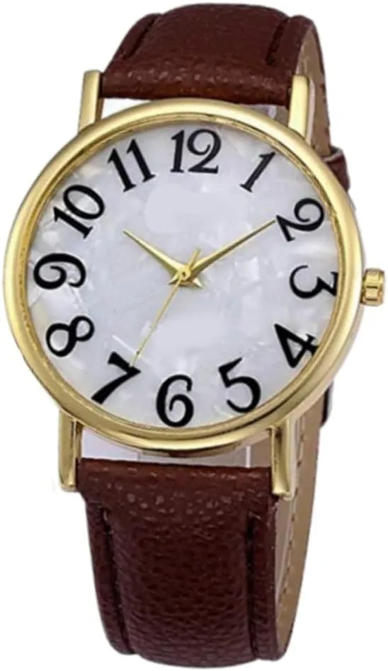 Faux Marble Face Leather Watches Fashion Geneva Watches Casual Watches Watch Straps