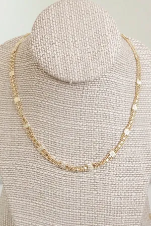 Fused Station Multi Dainty Chain Necklace in Gold or Silver