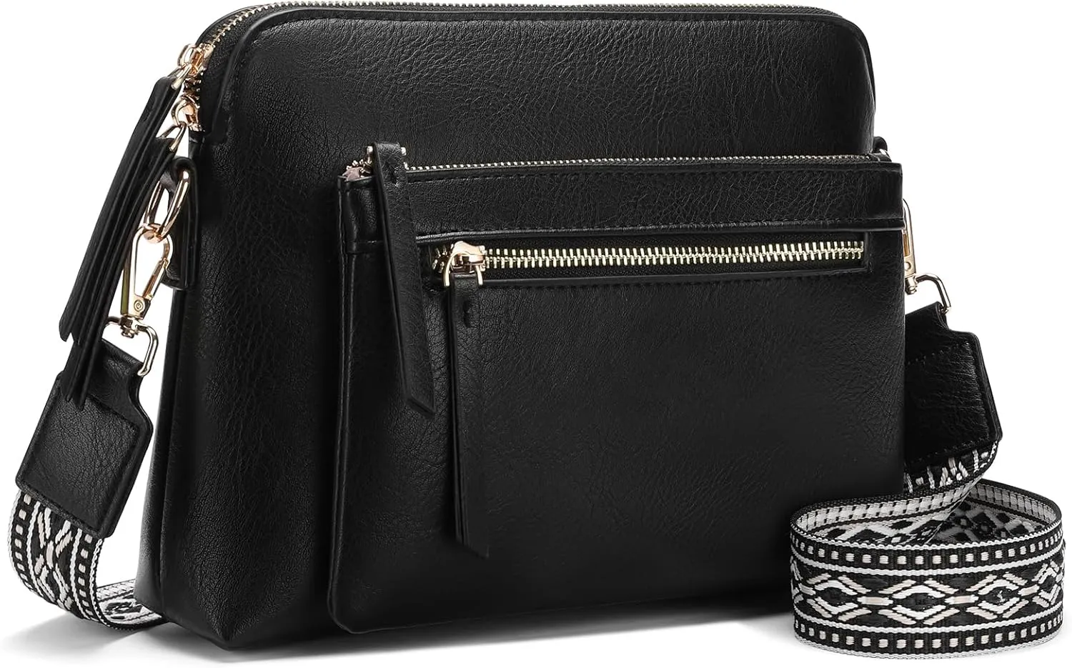 GAEKEAO Quilted Crossbody Bags for Women Vegan Leather Purses with Wide Strap,Women's Crossbody Travel Purse Built in Wallet