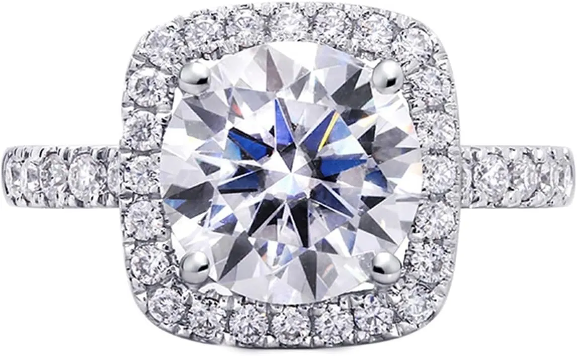 Gem Ring, Moissanite Wedding Ring Moissanite Stackable Knuckle Ring for Women Birthday Metal Rings for Women