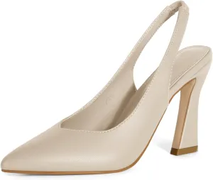 gihubafuil Womens Slingback Kitten Heels Closed Pointed Toe Wedding Party Dress Pumps Shoes