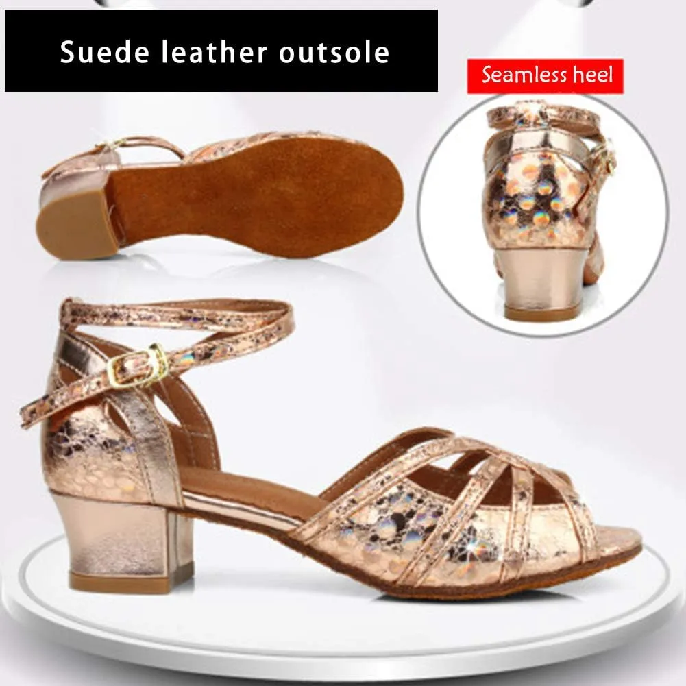 Girls Ballroom Latin Dance Shoes Glitter Party Salsa Tango SandlesModel TX53-4