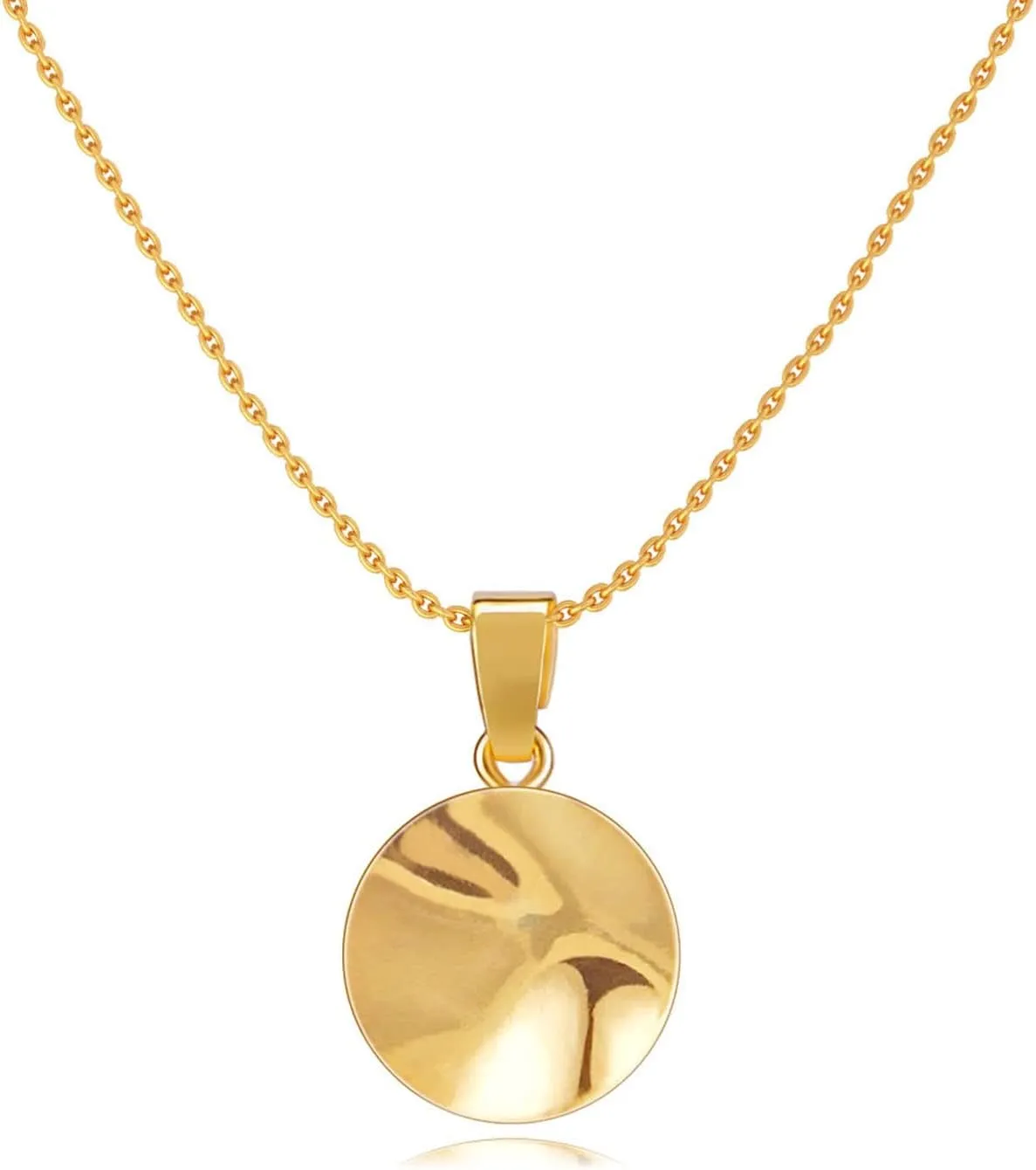 Gold Necklace for Women 14k Gold Plated Simple Gold Necklace Dainty Gold Chain Choker Tiny Disc Coin Heart Pendant Necklaces for Women Christmas Gift