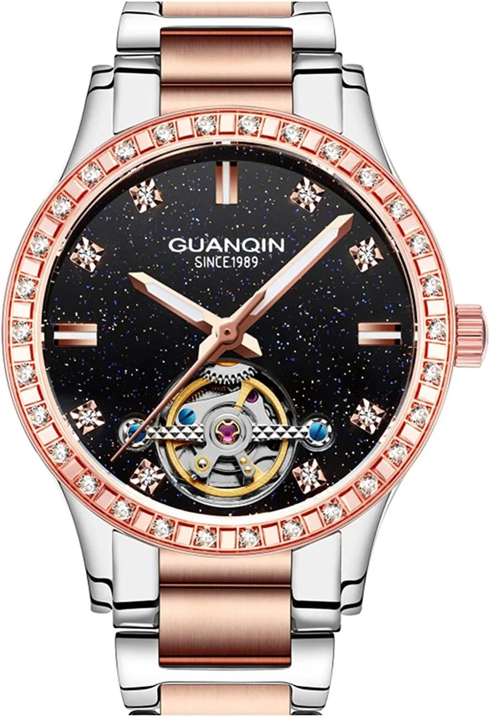 Gosasa Skeleton Automatic Women Watches Luxury Diamond Watch Face Tourbillon Waterproof Lady Dress Wrist Watch