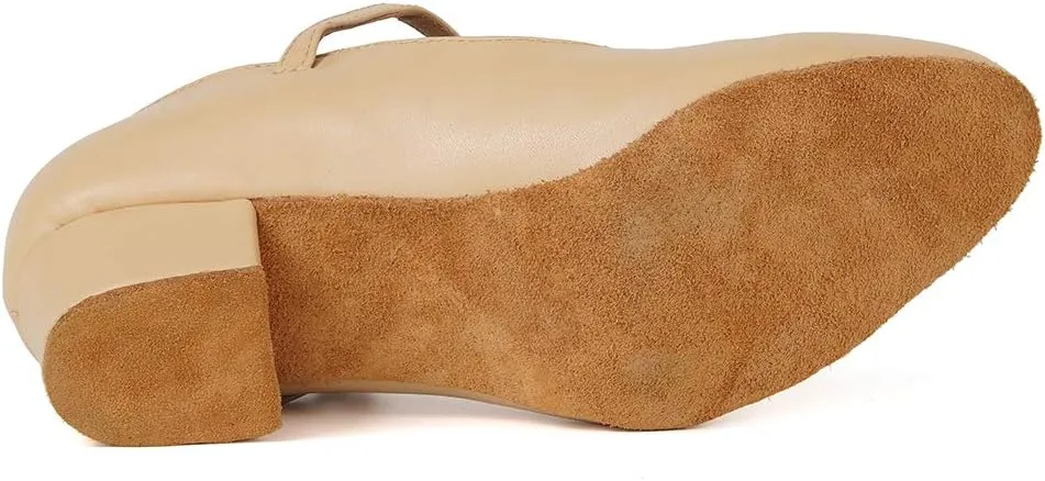 HIPPOSEUS Womens Latin Salsa Character Shoes Closed Toe Ballroom Dance Pump with T STRP,Model L041