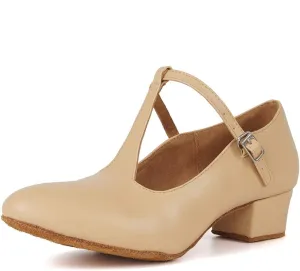 HIPPOSEUS Womens Latin Salsa Character Shoes Closed Toe Ballroom Dance Pump with T STRP,Model L041