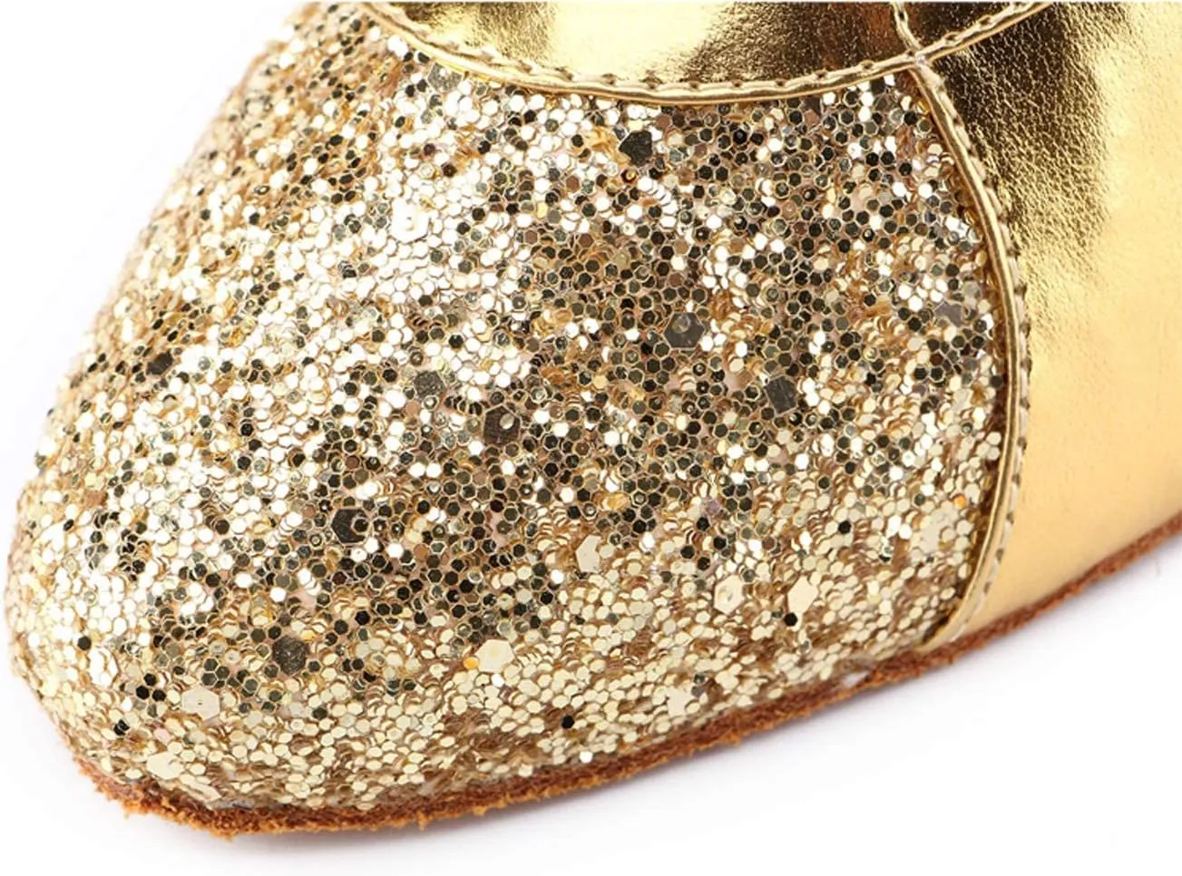 Honeystore Women's Glitter Sequin Mary Jane Latin Ballroom Dance Shoes 1920s Prom Salsa Performance