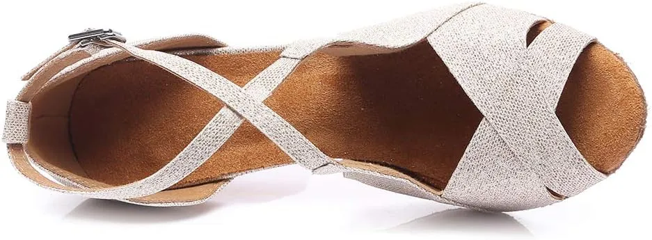 HROYL Latin Dance Shoes Women Waltz Shoes for Girls Salsa Ballroom Dance Shoes Wedding Dance Shoes for Women,Model YCL420