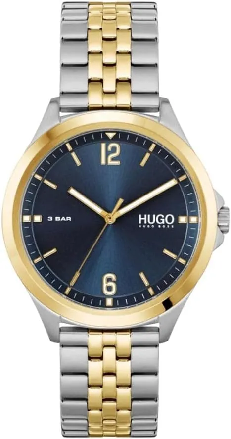 HUGO Men's Quartz Watch with Stainless Steel Strap, Two Tone, 20 (Model: 1530219)