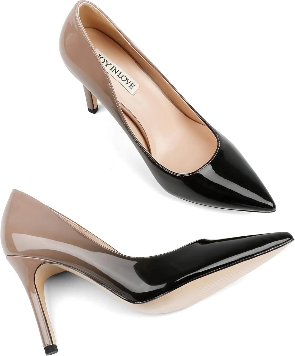 JOY IN LOVE Women's Pumps Shoes 3.5" High Heels Pointy Toe Stiletto Pumps