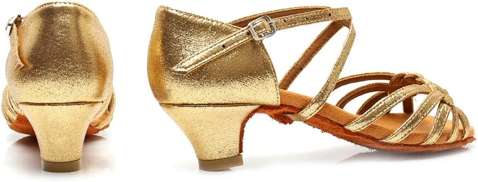 JUODVMP Girl Latin Dance Shoes Ballroom Performance Shoes for Girl and Women,Model VS-WH1208-XGG