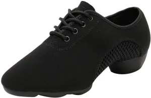 JUODVMP Women & Men Latin Dance Shoes Practice Tie Up Closed Toe Standard Ballroom Teaching Performance Dance Shoes,Model LHD-NJB