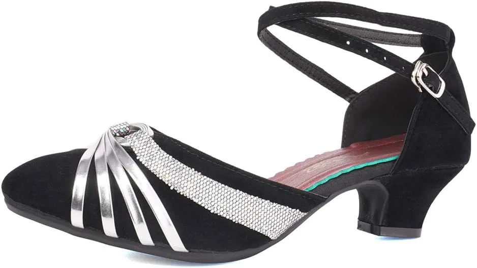 JUODVMP Women's Standard Latin Dance Shoes Professional Ballroom Performance Character Wedding Shoes for Women,DYBJ