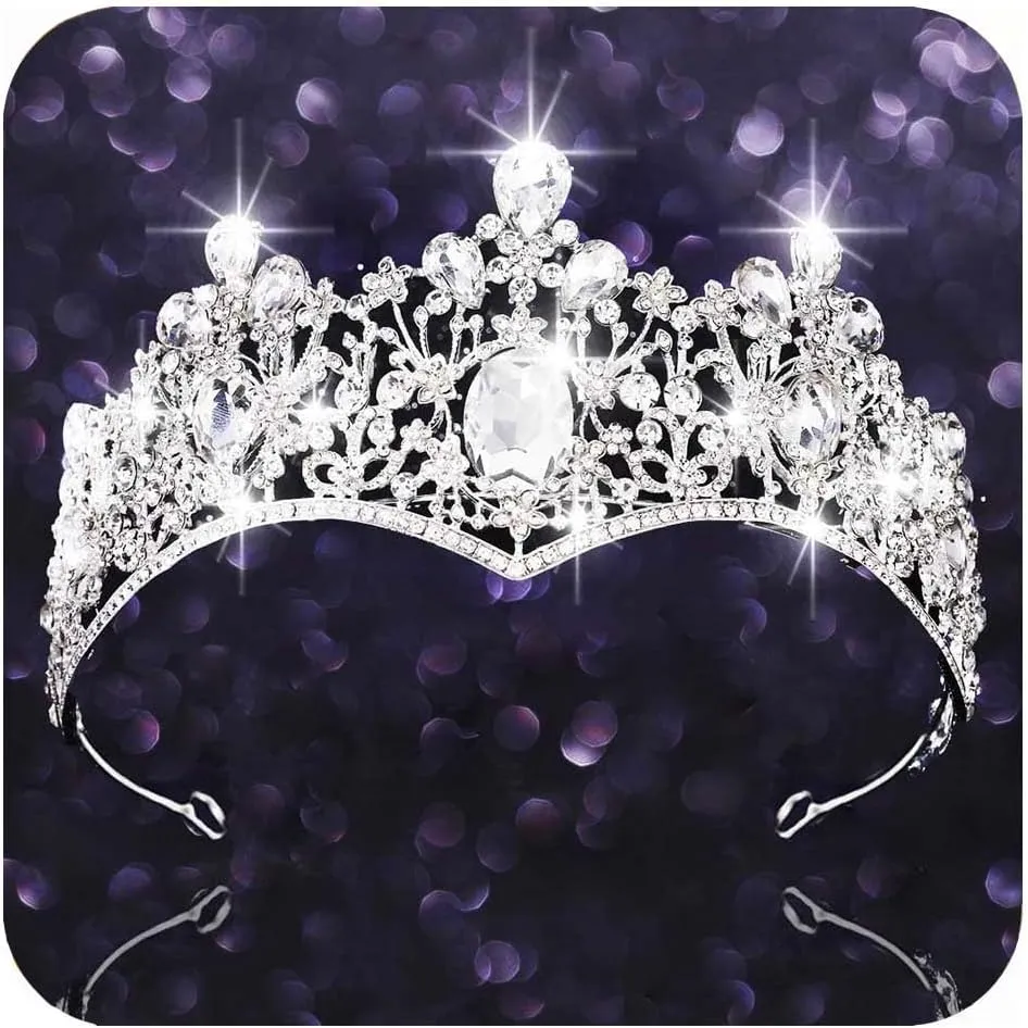 Kilshye Rhinestone Wedding Tiaras and Crowns Crystal Bridal Headband Prom Costume Headpiece Hair Accessories for Women