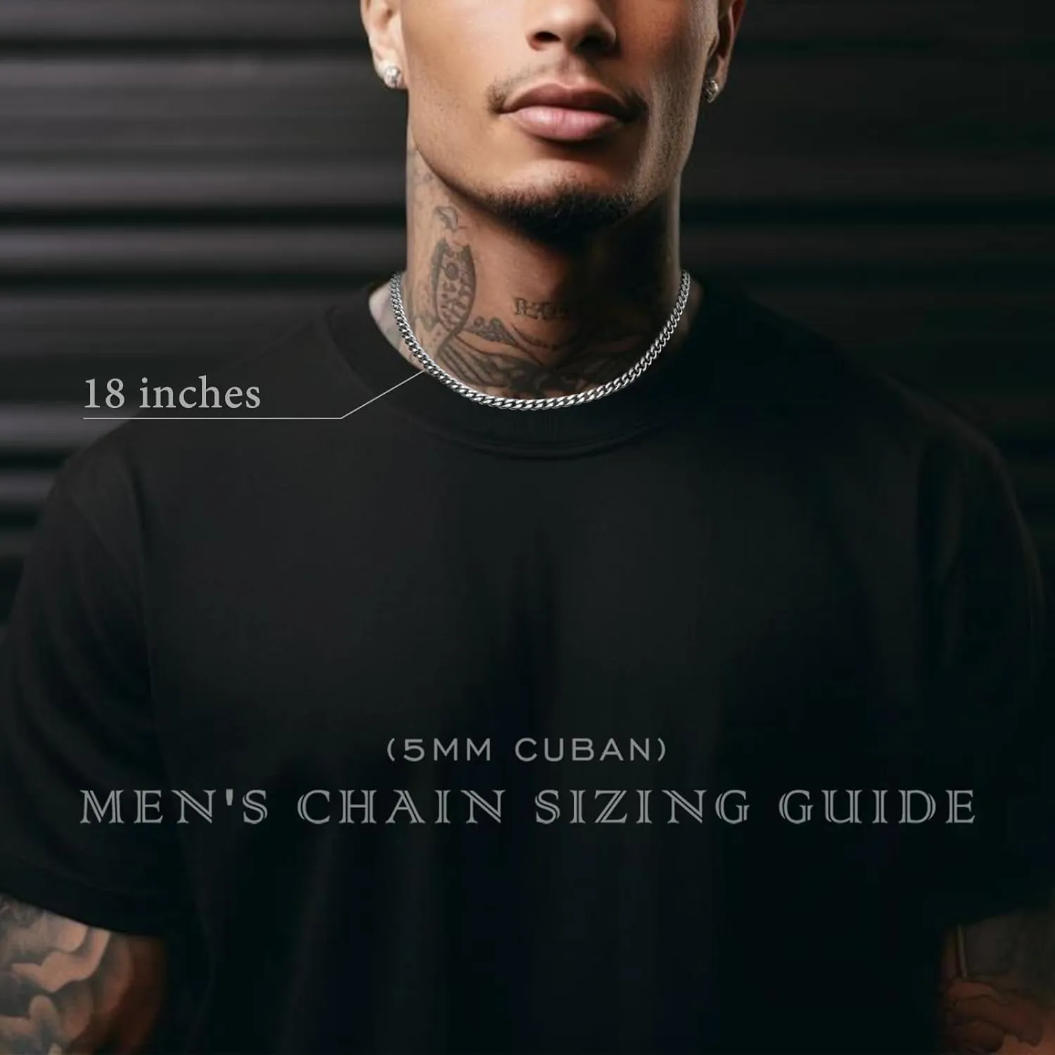 KRZ Silver Cuban Link Chain for Men 5mm Miami Chains for Men Stainless Steel Chains 925 Sterling Silver Necklace for Men and Women Jewelry
